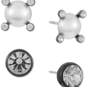 NWT Alfani 2 piece earring set crystal and imitation pearl